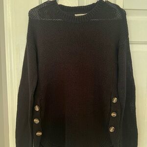 Women's Black layering  Sweater with Button Detail